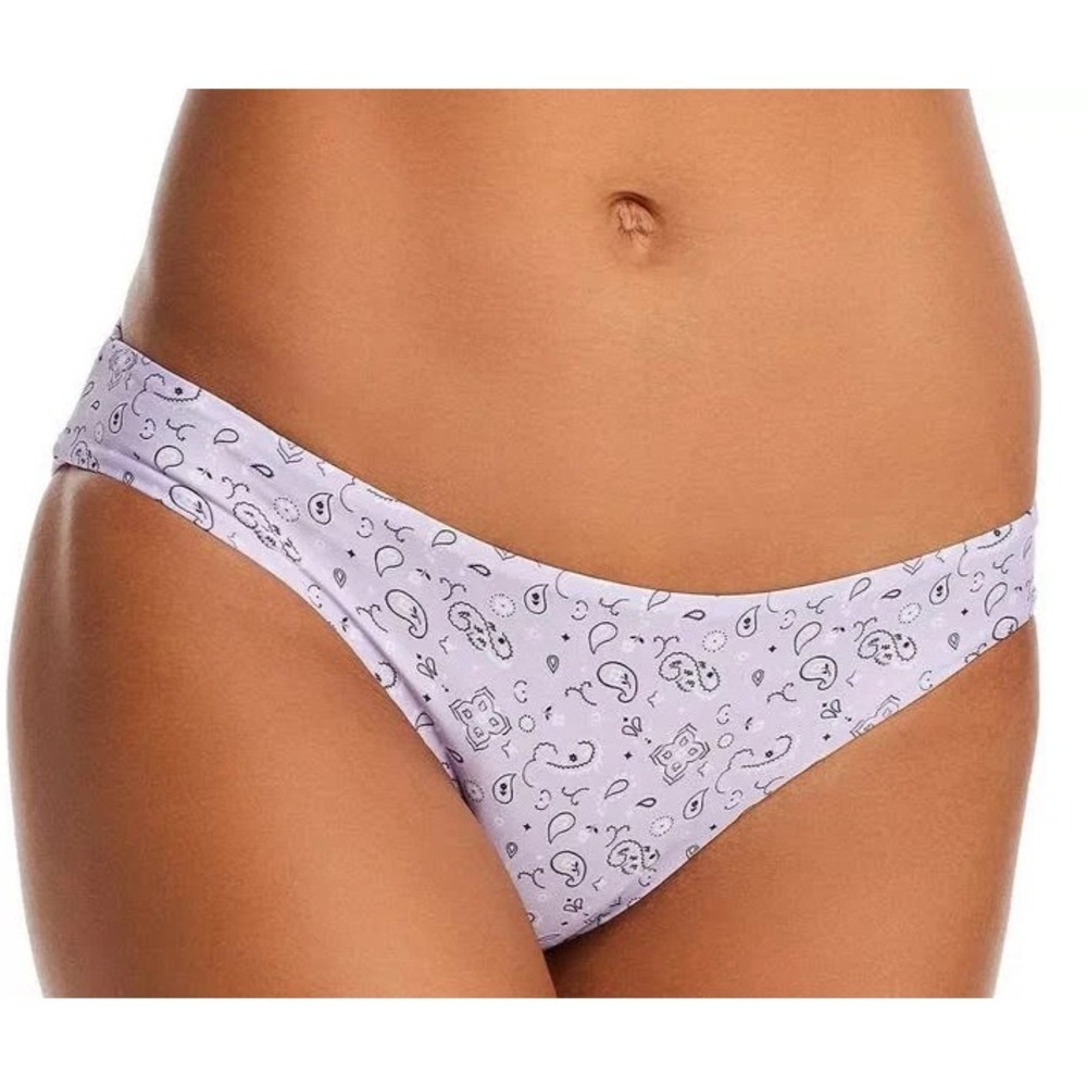 Aqua Swim Bandana Print Bikini Bottom Women's S Lavender NWT